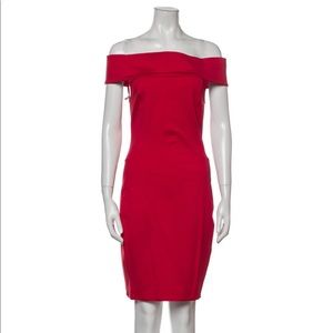 Halston Heritage Red Off the Shoulder dress